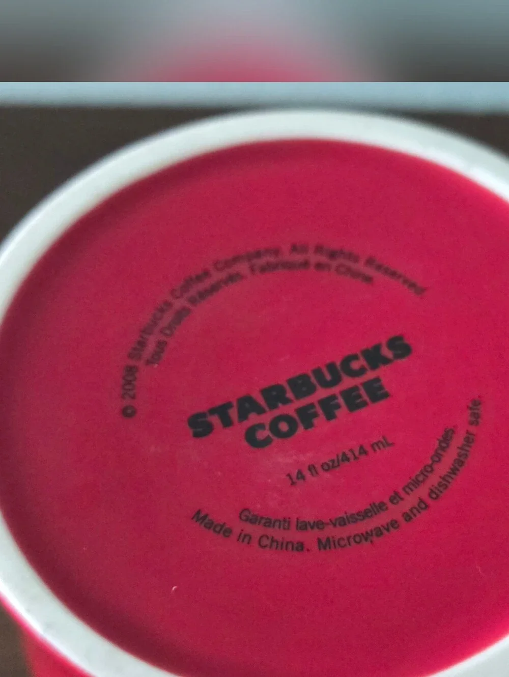 Starbucks 2008 Red Ceramic Cup Mug Coffee Tea Hot Cocoa 14oz